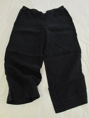 J Jill Love Linen Black Crops Pockets Small Petite
